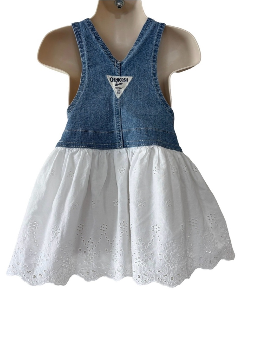 OshKosh - Blue Jean Overall Dress, 24M - Picture 2 of 6